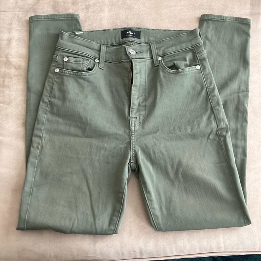 7 for all Mankind - Olive “the high waist ankle Skinny” size 27